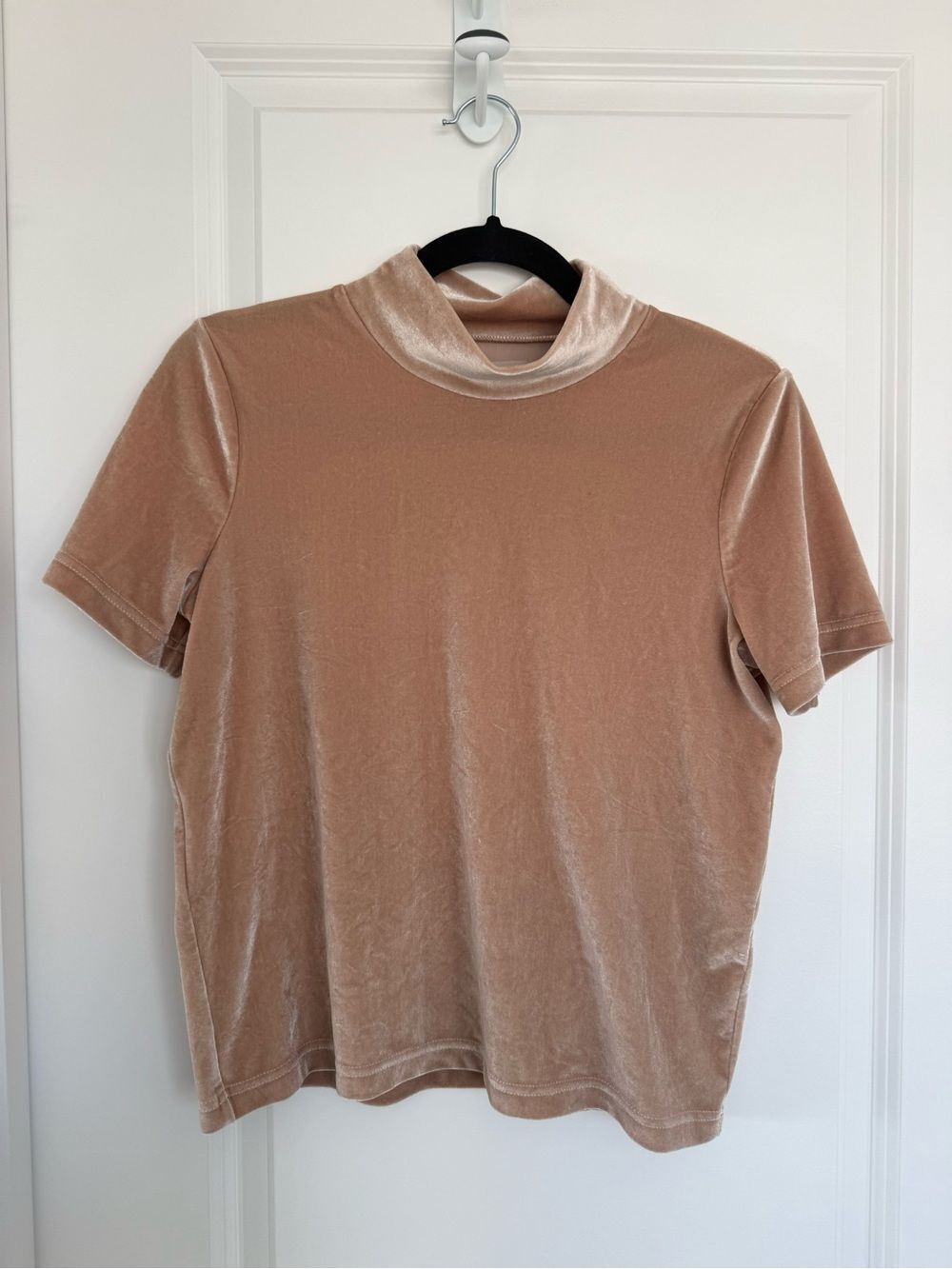 Madewell Velvet Short Sleeve Tee in Blush
